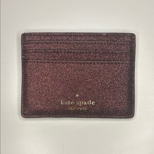 Kate Spade Burgundy Glitter Card Holder